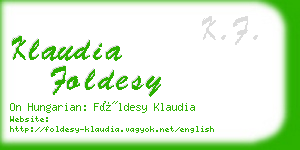 klaudia foldesy business card